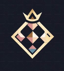 Geometrischer Diamant und Krone